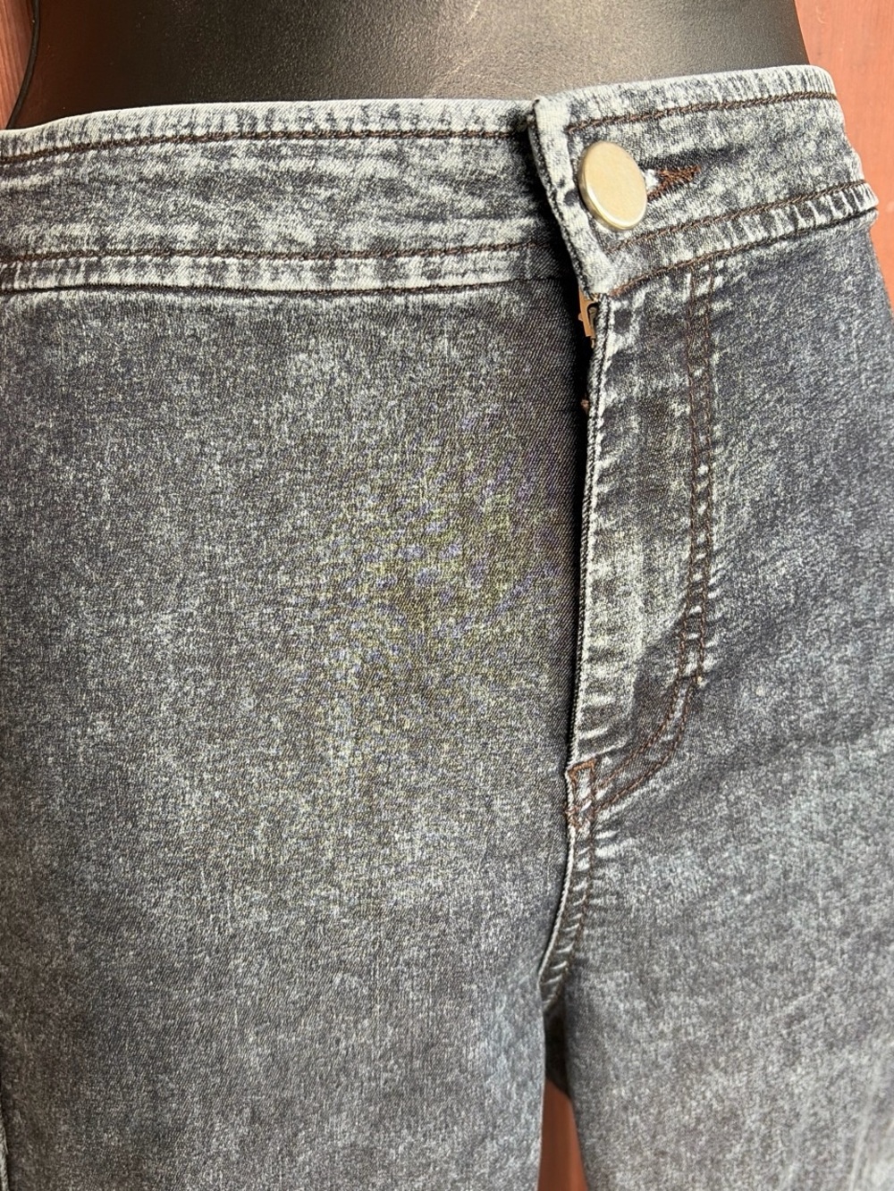 ASOS High-Rise Acid Wash Jeans - Dark Blue - Picture 3 of 9